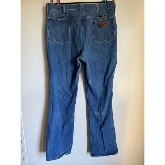 Vintage Wrangler Men’s Blue Slim Fit Denim Jeans sz 38/36 Western Rodeo USA - Picture 2 of 6